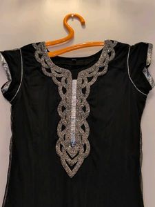 Sparkly Elegant Black Ethnic anarkali set