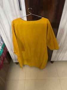 Yellow Embroidered Kurta