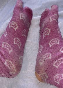 Pink Tabi Socks with Pattern