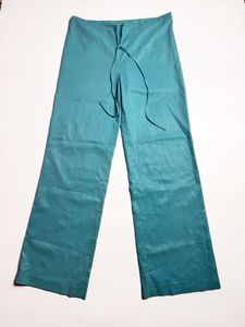 Teal Silky Palazzo Pants