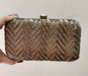 Antique Gold sequins Evening Clutch