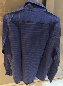 Men's Navy Striped Button-Down Shirt