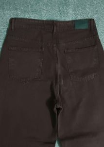 Coffee Brown Wide-Leg Jeans
