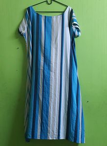 Blue Stripes High Low Kurti