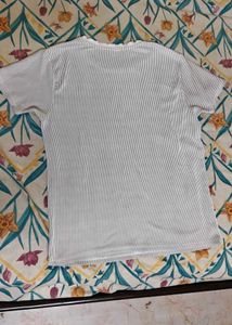 Striped Ribbed Knit T-Shirt