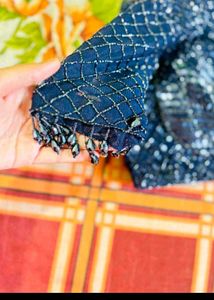 Elegant Navy Pleated Saree
