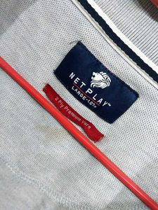 Men's Grey Polo Shirt with Lion Emblem