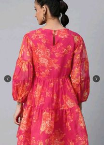 Chic Floral Print Tiered Mini Dress
