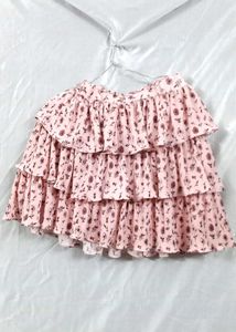 Chic Pink Floral Tiered Ruffle Dress