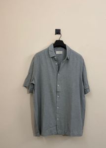 Light Blue Linen Blend Shirt