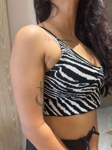 Zebra Print Crop Top