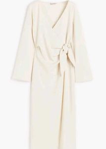 H&amp;M luxe Elegant Cream Wrap Dress