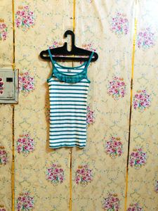🇳🇿💫🎀Y2K Striped Ruffle Tank Top