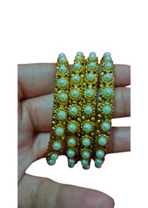 combo Elegant Pearl &amp; Stone Bangles