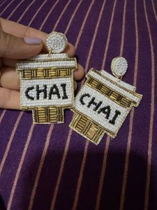 Cute Chai Cup Beaded Earrings