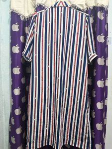 Vintage Striped Button-Up Dress