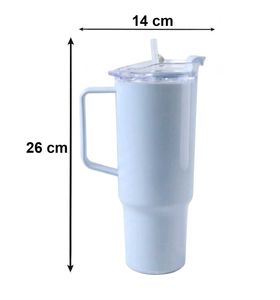 Large Insulated Tumbler with Straw