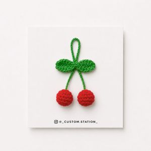 Handmade Crochet Cherry Bag Charm