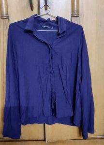 Elegant Deep blue Long Sleeve Shirt