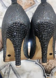 Black Rhinestone Heels