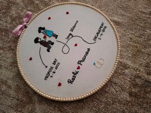 Custom Couple Embroidery Hoop Art