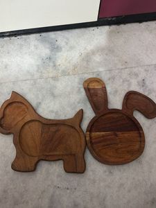 Wooden Dog & Bunny Trays