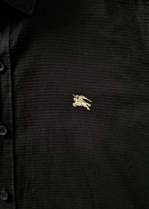 BURBERRY black solid casual shirt