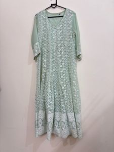 Elegant Mint Green Ethnic Gown