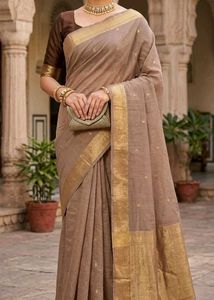 Gorgeous pure cotton saree with Gold Zari