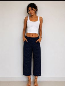 Navy Blue Polka Dot Pants