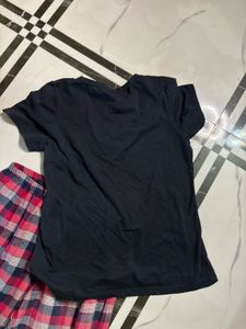 Cozy Plaid Pajama Set with Leopard Pocket