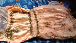 Designer Peach Embroidered Lehenga