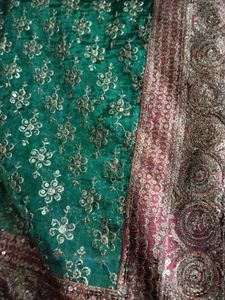 offer for today Elegant Emerald Green Silk Saree