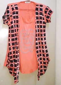 Peach Dress Top For Girls