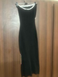 Chic Black Ribbed Cutout Midi Dress
