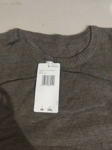 Men's Grey Textured Striped Sweater