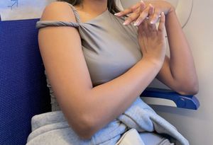 Savana’s kylie Jenner Gray One-Shoulder top