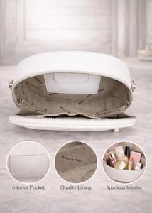Chic Quilted Oval Crossbody Bag