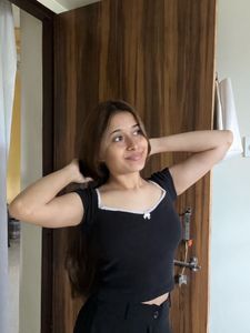 Chic Black Square Neck Top