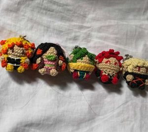 Nezuko and zenitsu crochet couple keychain