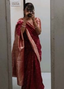 Elegant Red Banarasi Silk Saree