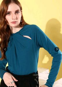 Brand New Stylish Teal Cutout Top (with tag)