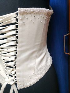 ✨ Ivory Pearl &amp; Rhinestone Corset Top ✨