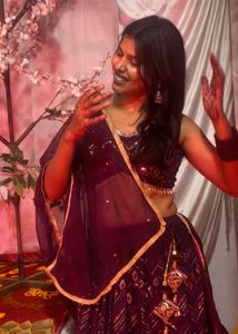 Stunning Purple Sequined Lehenga Choli