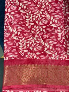Vibrant Pink &amp; Gold Brocade Saree