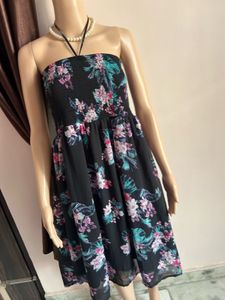 Floral Strapless Midi Dress
