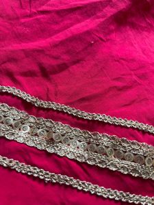 Elegant Pink Lehenga Set with Gold Trim