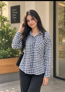 Chic Black & White Checkered Shirt