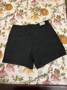 Unused Black Denim Shorts