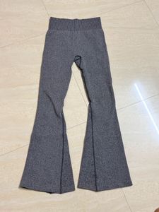 Savana Grey Ribbed Flared Pants